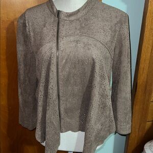 Authentic BCBG MaxAzria Faux Mocha Suede Jacket.